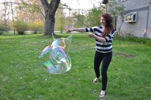 Playing with bubbles is good healthy fun!