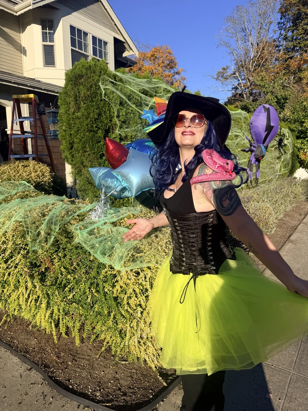 Bella in a witch costume for a Halloween celebration